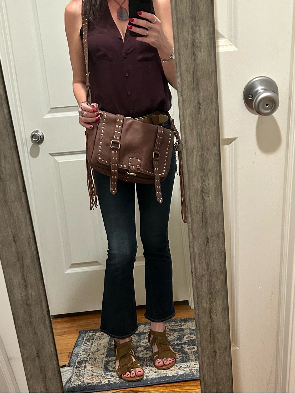 WE THE FREE Studded Messenger Bag Tote in Cinnamon - Picture 5 of 16